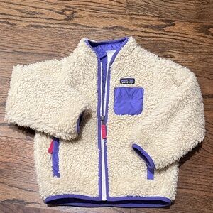 Patagonia Cream and Purple Sherpa Jacket